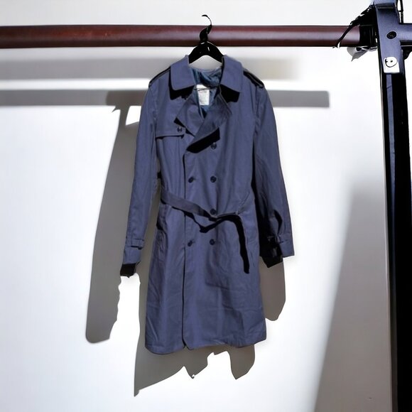 🌻Conversion Air Force Blue All-Weather Military Trench Coat Size 42XL - Picture 1 of 10